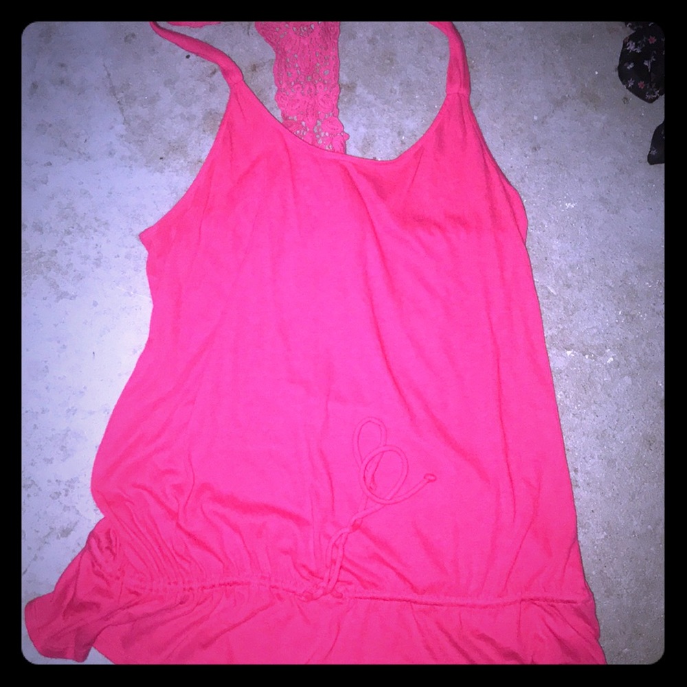 Pink tank top w/ lacy back